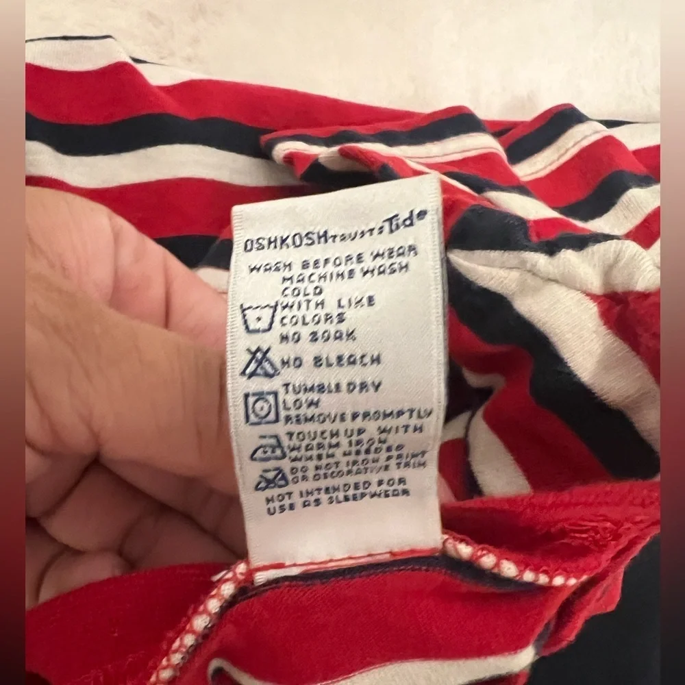Vintage Oshkosh Baby Striped Matching Set Size 6-9 months